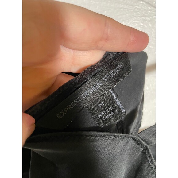 Vintage Y2K Express Silk Spaghetti Strap Tank Empire Waist Sequin Chic Size M - Picture 6 of 11